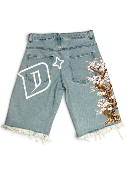 DS DENIM “FIND PEACE” JORTS