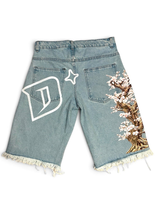 DS DENIM “FIND PEACE” JORTS